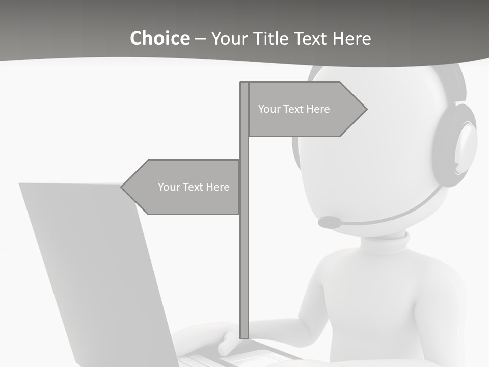 A Person Wearing A Headset Using A Laptop PowerPoint Template