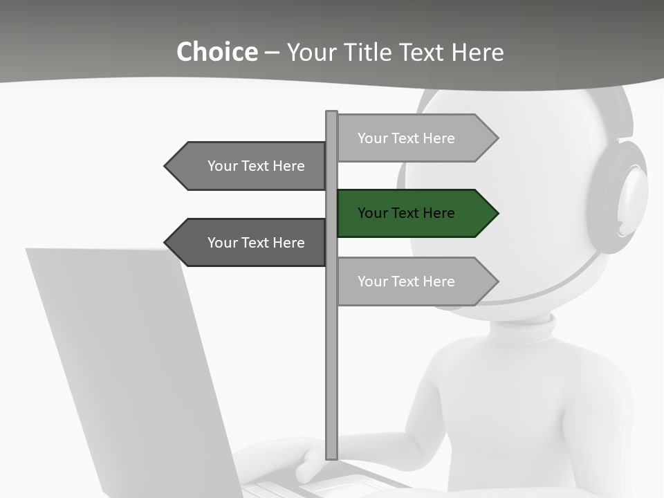 A Person Wearing A Headset Using A Laptop PowerPoint Template