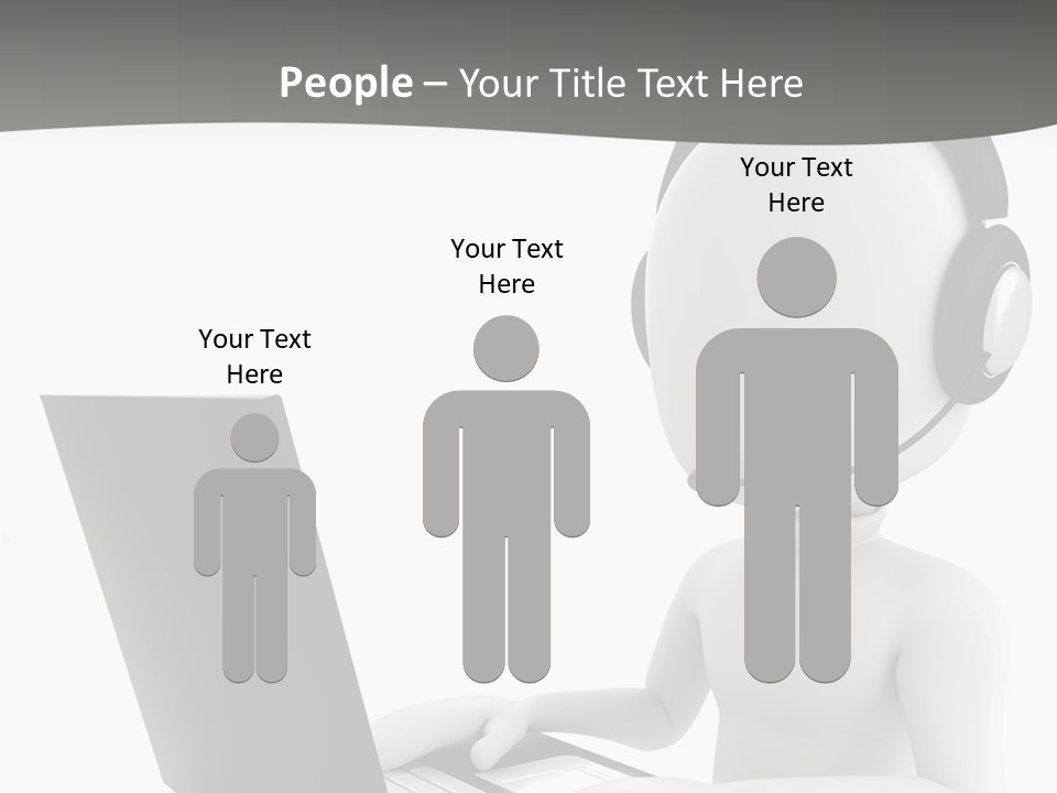 A Person Wearing A Headset Using A Laptop PowerPoint Template