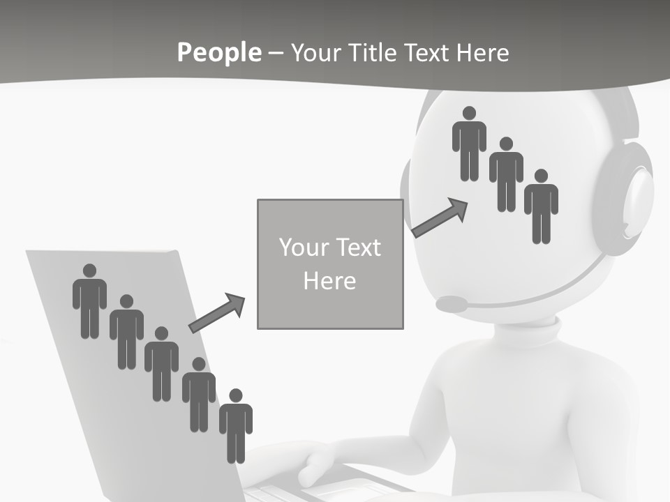 A Person Wearing A Headset Using A Laptop PowerPoint Template