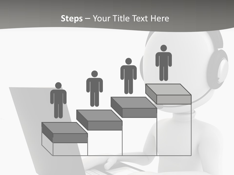 A Person Wearing A Headset Using A Laptop PowerPoint Template