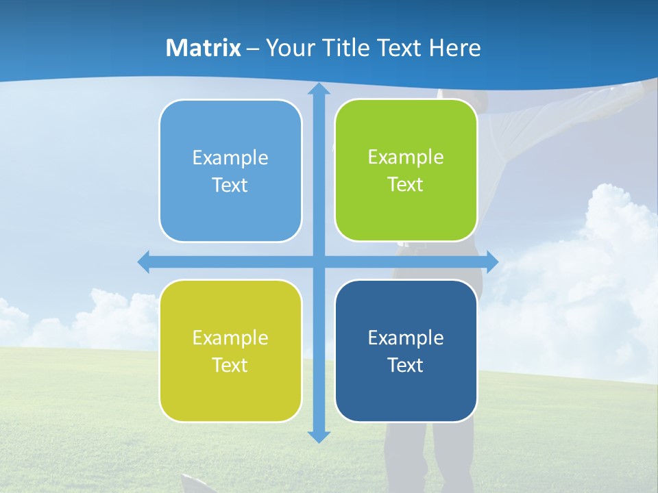 A Man Standing In A Field With His Arms Outstretched PowerPoint Template