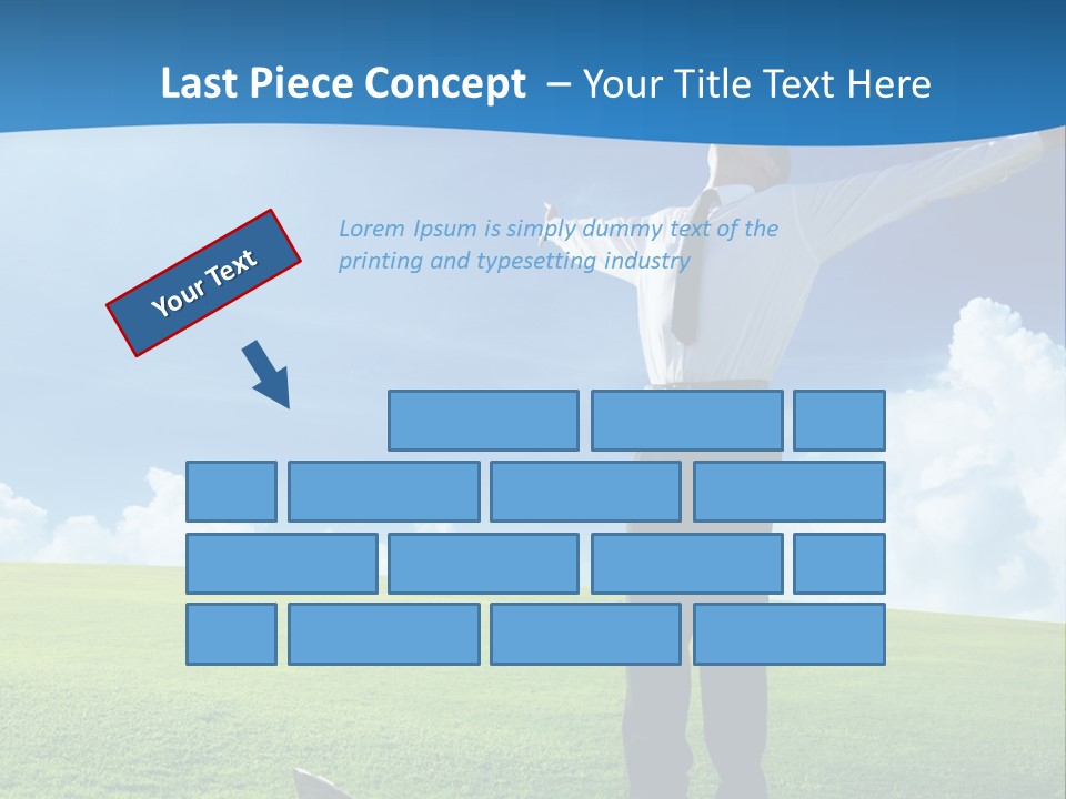 A Man Standing In A Field With His Arms Outstretched PowerPoint Template