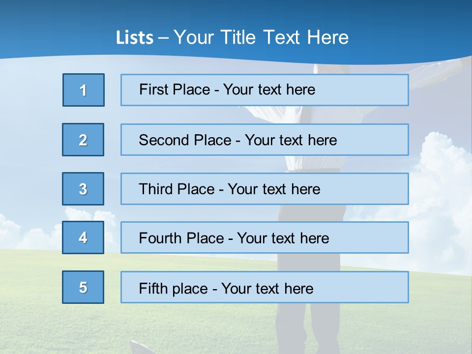 A Man Standing In A Field With His Arms Outstretched PowerPoint Template