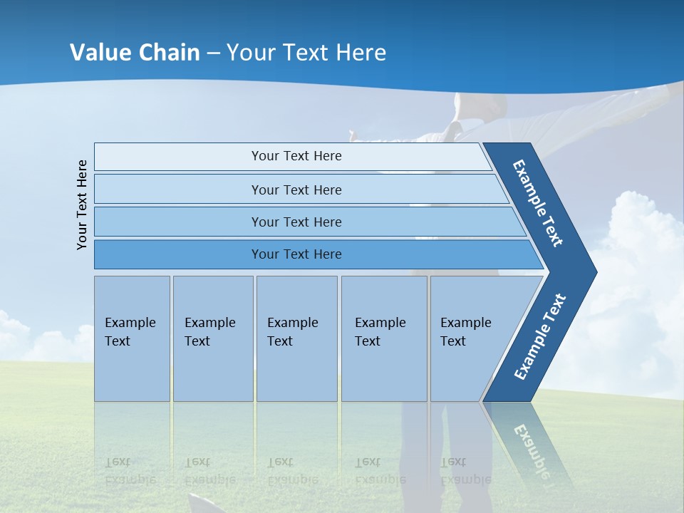 A Man Standing In A Field With His Arms Outstretched PowerPoint Template