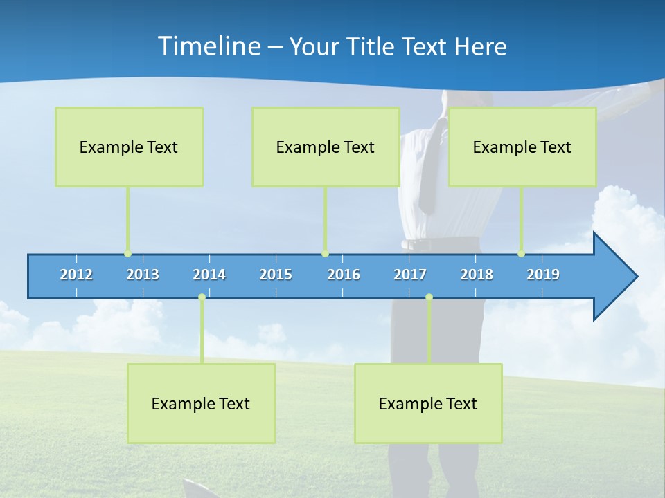 A Man Standing In A Field With His Arms Outstretched PowerPoint Template