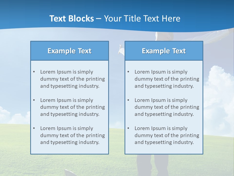 A Man Standing In A Field With His Arms Outstretched PowerPoint Template