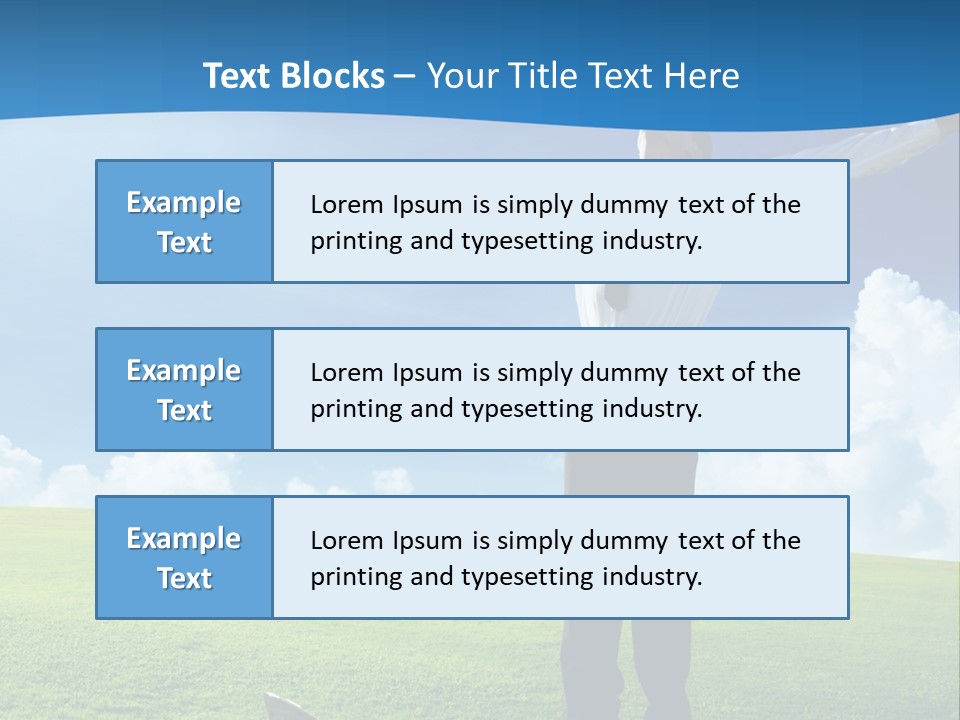 A Man Standing In A Field With His Arms Outstretched PowerPoint Template