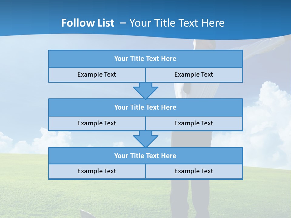 A Man Standing In A Field With His Arms Outstretched PowerPoint Template