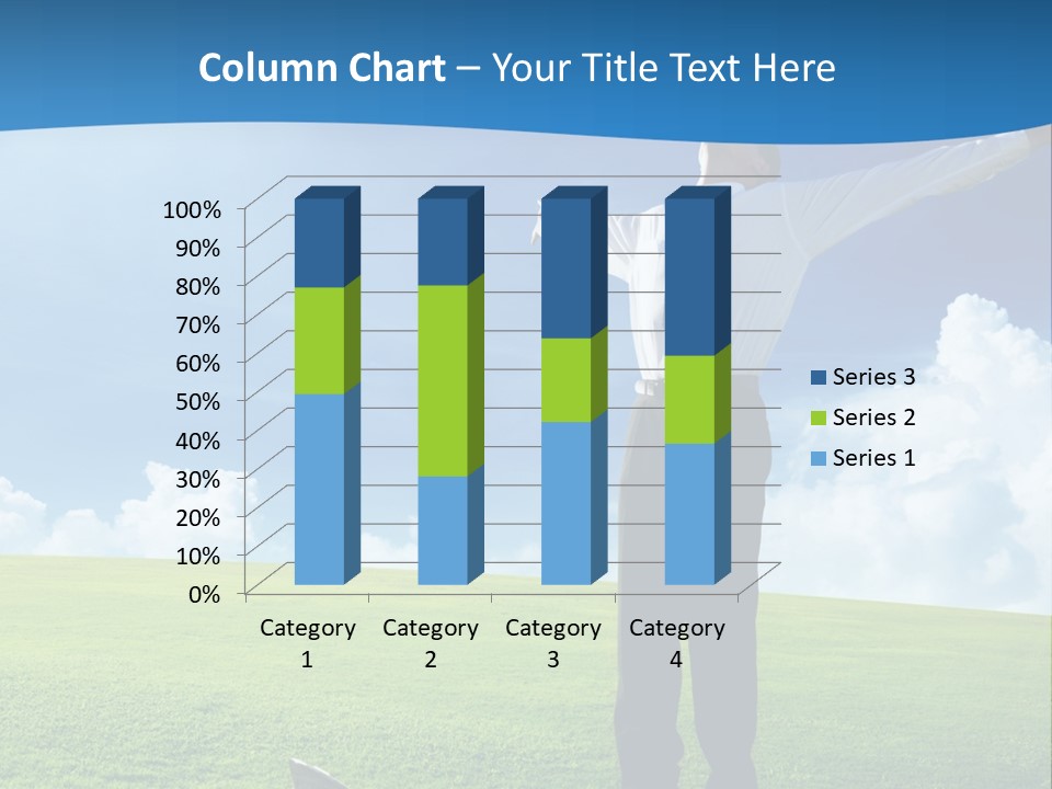 A Man Standing In A Field With His Arms Outstretched PowerPoint Template