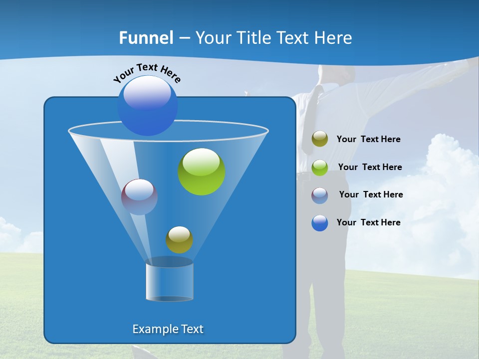 A Man Standing In A Field With His Arms Outstretched PowerPoint Template