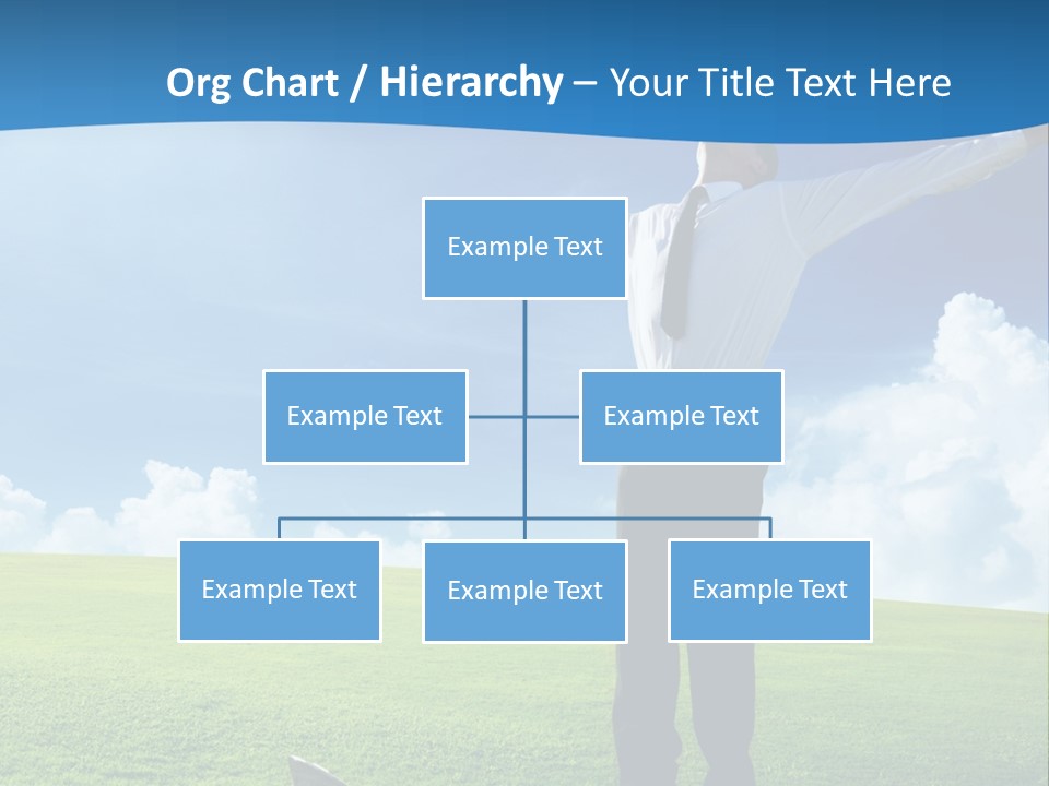 A Man Standing In A Field With His Arms Outstretched PowerPoint Template
