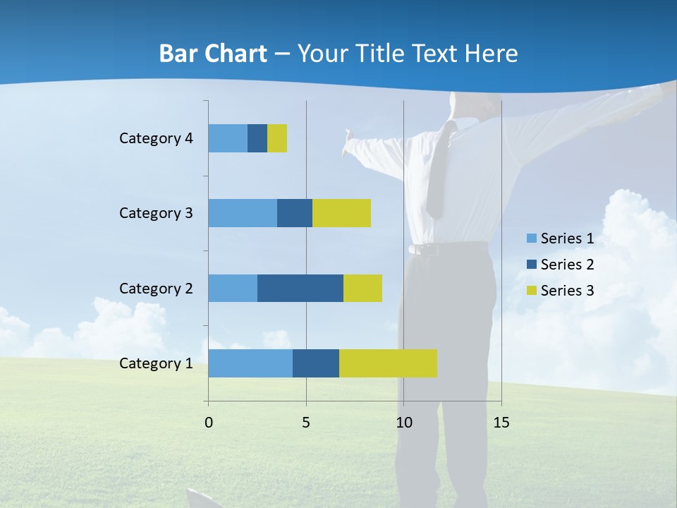 A Man Standing In A Field With His Arms Outstretched PowerPoint Template