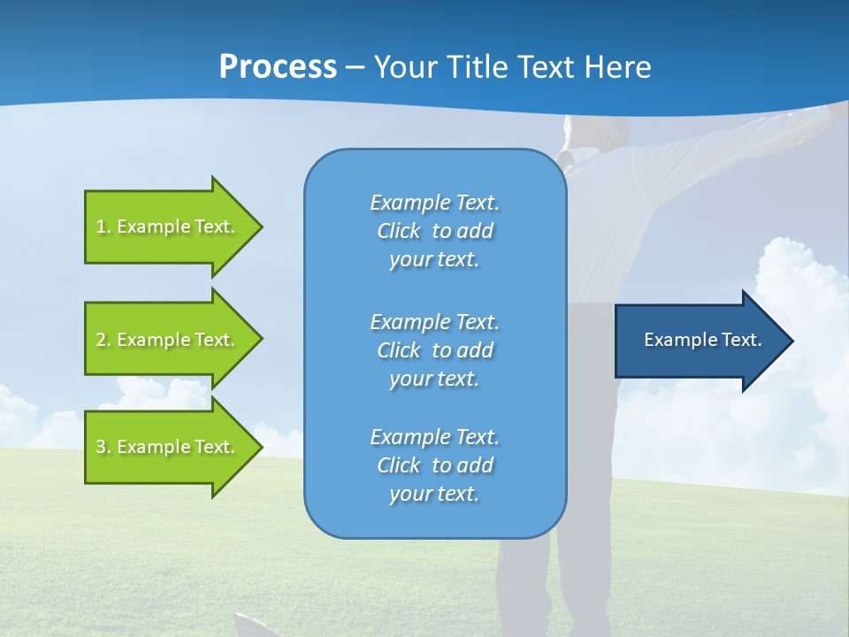 A Man Standing In A Field With His Arms Outstretched PowerPoint Template