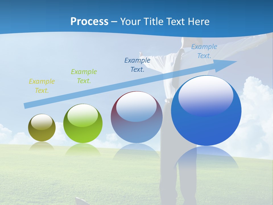 A Man Standing In A Field With His Arms Outstretched PowerPoint Template