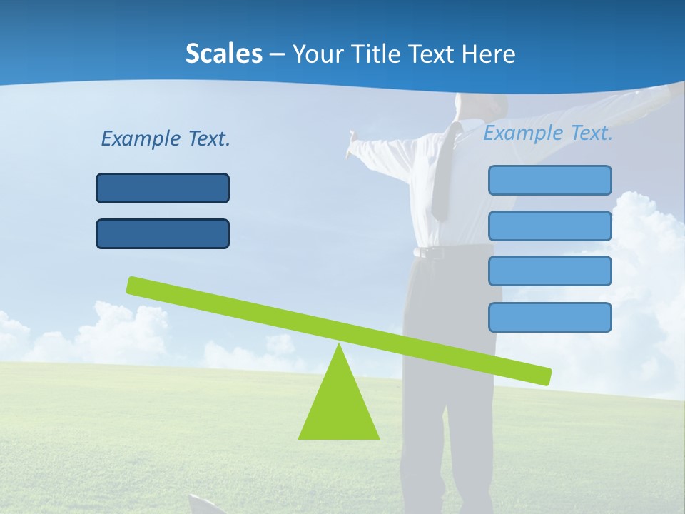 A Man Standing In A Field With His Arms Outstretched PowerPoint Template