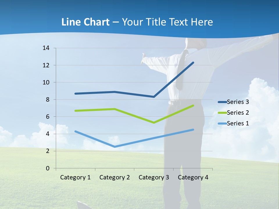 A Man Standing In A Field With His Arms Outstretched PowerPoint Template