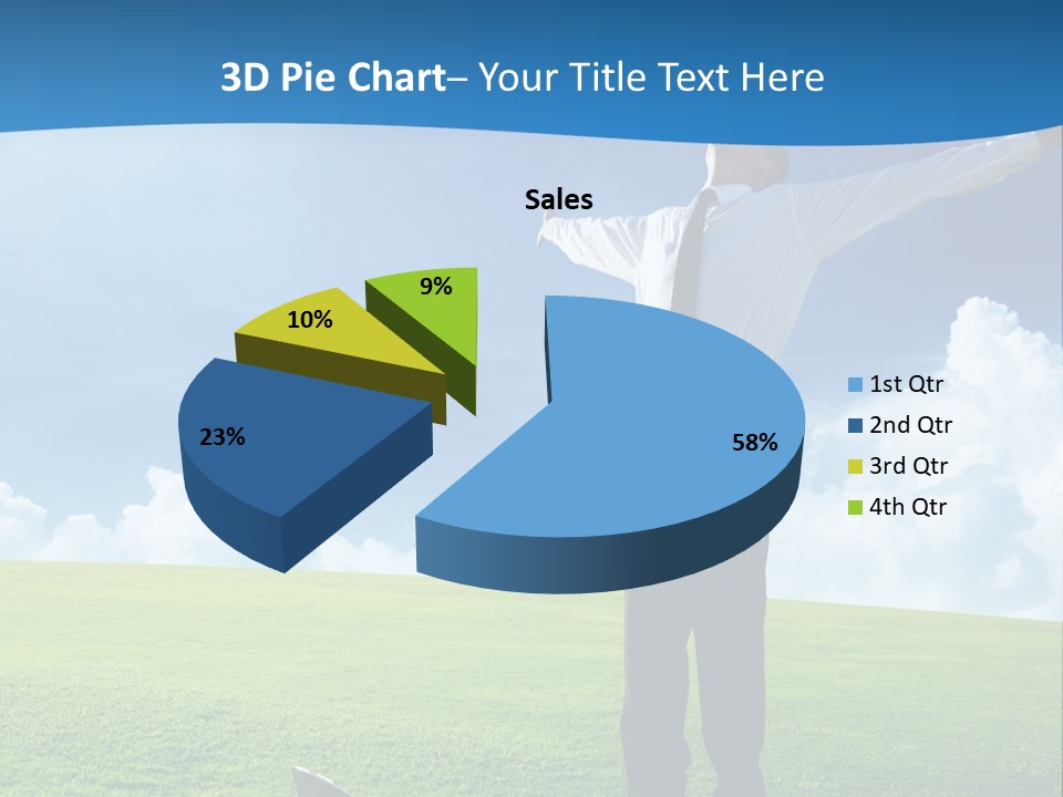A Man Standing In A Field With His Arms Outstretched PowerPoint Template