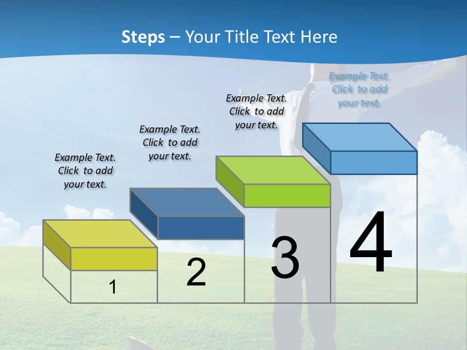 A Man Standing In A Field With His Arms Outstretched PowerPoint Template