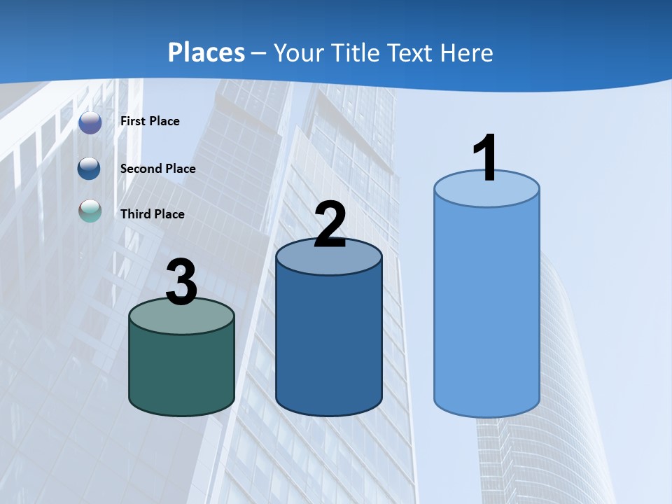 A Group Of Skyscrapers With A Blue Sky In The Background PowerPoint Template