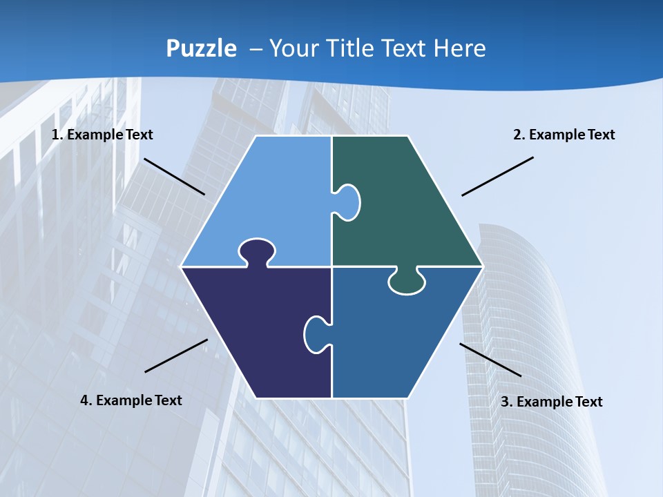 A Group Of Skyscrapers With A Blue Sky In The Background PowerPoint Template