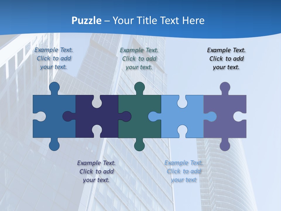 A Group Of Skyscrapers With A Blue Sky In The Background PowerPoint Template