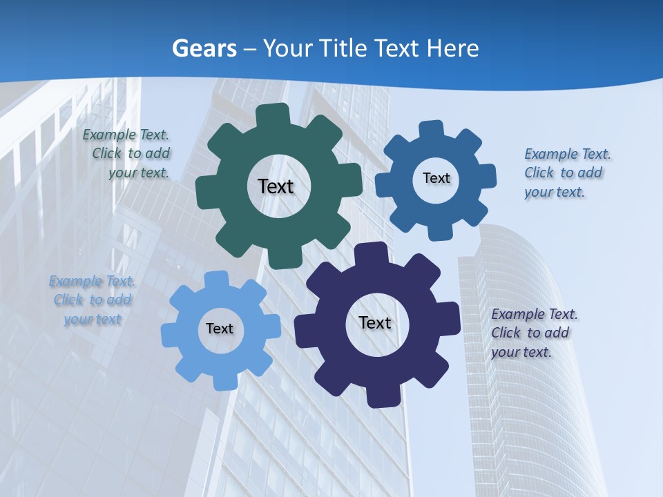 A Group Of Skyscrapers With A Blue Sky In The Background PowerPoint Template