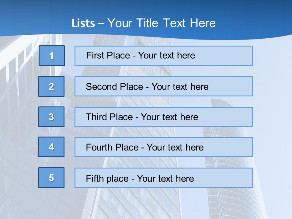 A Group Of Skyscrapers With A Blue Sky In The Background PowerPoint Template