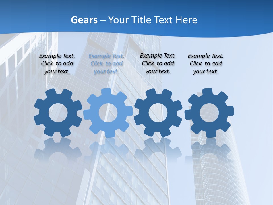 A Group Of Skyscrapers With A Blue Sky In The Background PowerPoint Template