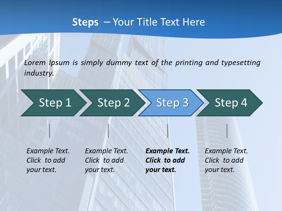A Group Of Skyscrapers With A Blue Sky In The Background PowerPoint Template