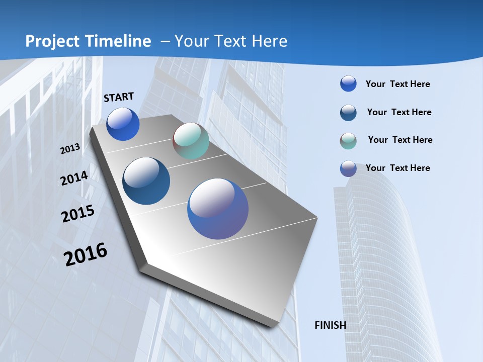 A Group Of Skyscrapers With A Blue Sky In The Background PowerPoint Template