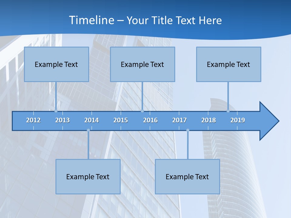 A Group Of Skyscrapers With A Blue Sky In The Background PowerPoint Template