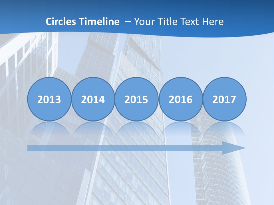 A Group Of Skyscrapers With A Blue Sky In The Background PowerPoint Template