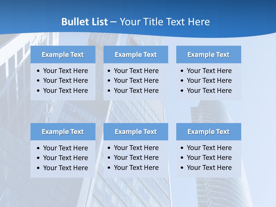 A Group Of Skyscrapers With A Blue Sky In The Background PowerPoint Template