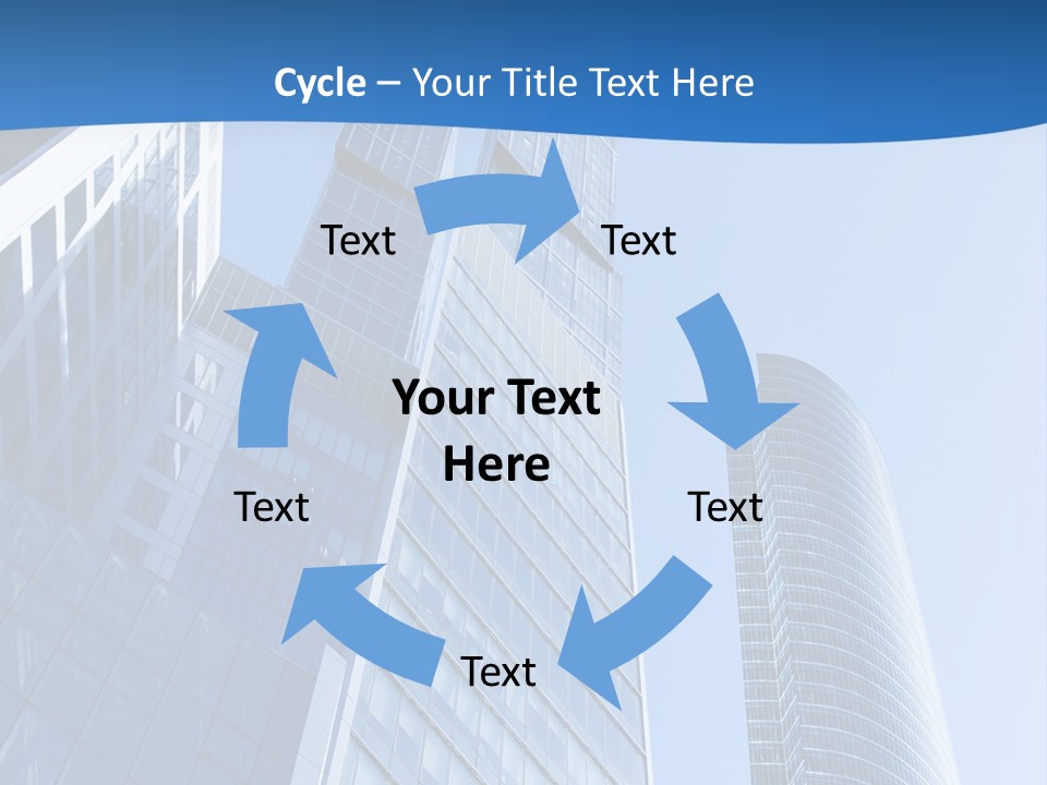 A Group Of Skyscrapers With A Blue Sky In The Background PowerPoint Template