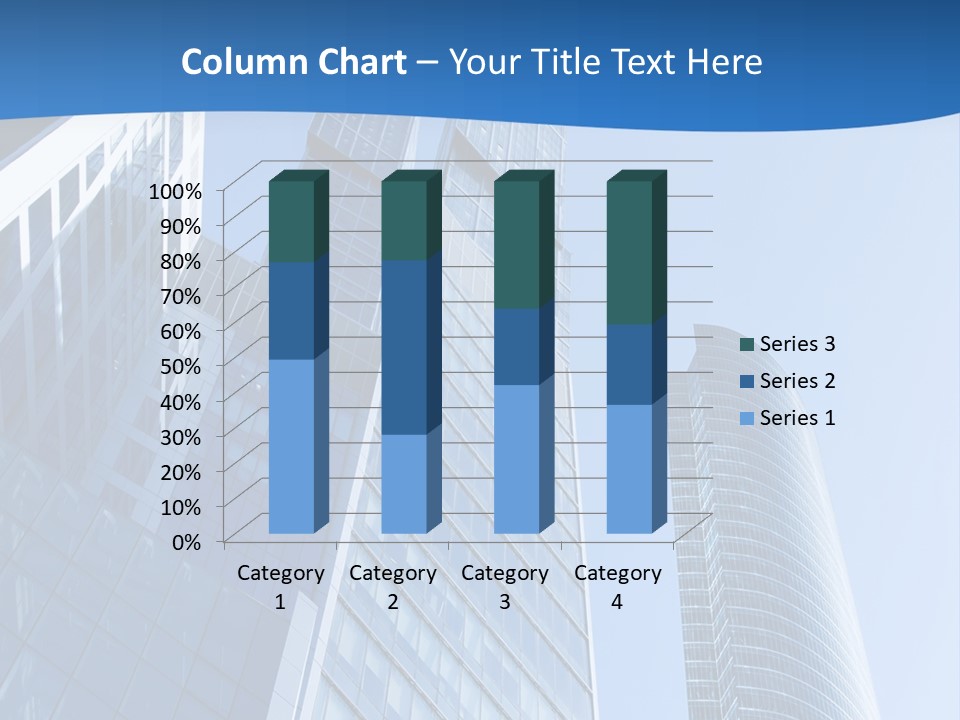 A Group Of Skyscrapers With A Blue Sky In The Background PowerPoint Template