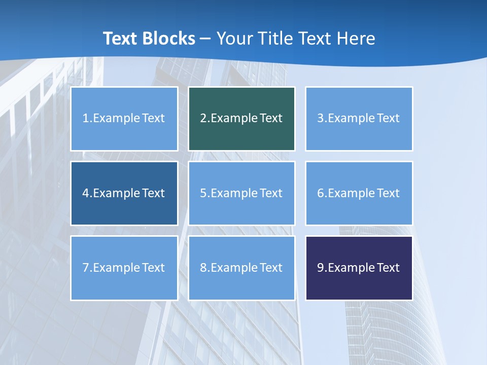 A Group Of Skyscrapers With A Blue Sky In The Background PowerPoint Template