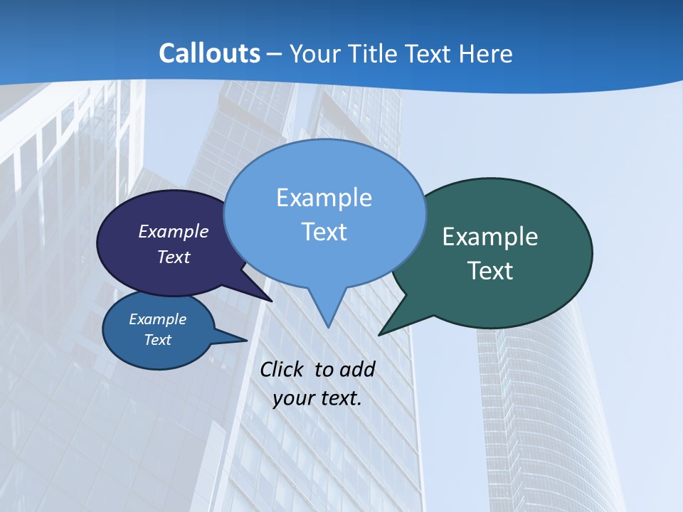 A Group Of Skyscrapers With A Blue Sky In The Background PowerPoint Template