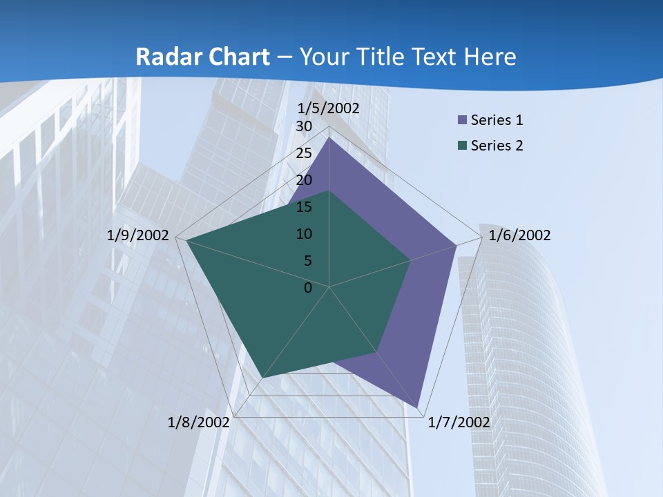 A Group Of Skyscrapers With A Blue Sky In The Background PowerPoint Template