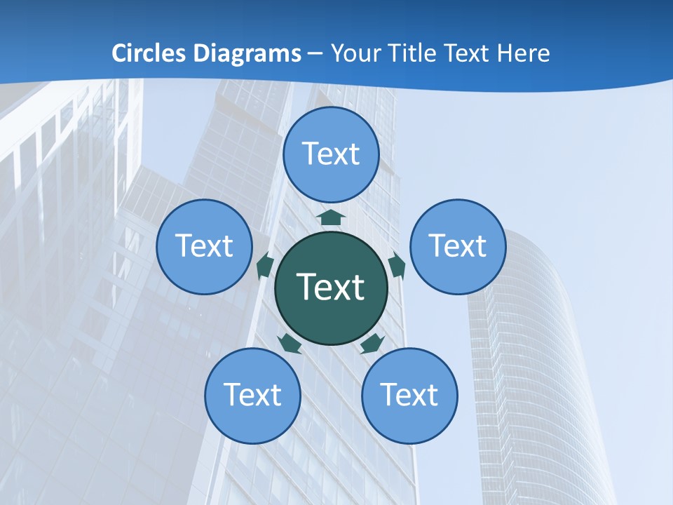 A Group Of Skyscrapers With A Blue Sky In The Background PowerPoint Template