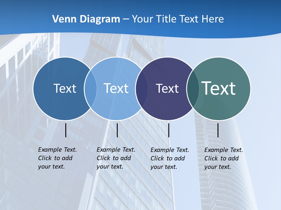 A Group Of Skyscrapers With A Blue Sky In The Background PowerPoint Template