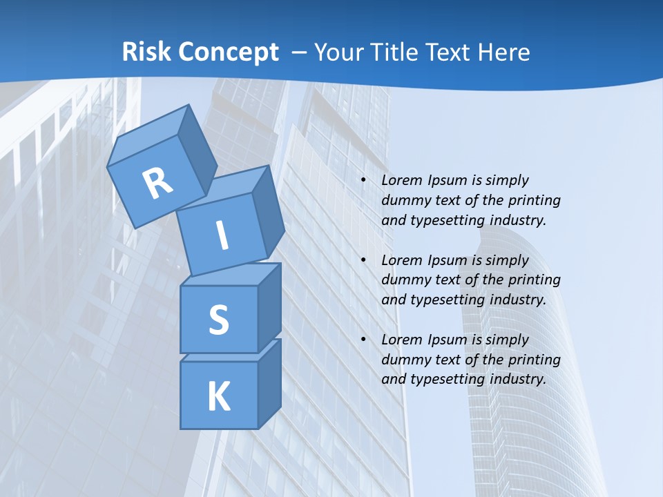 A Group Of Skyscrapers With A Blue Sky In The Background PowerPoint Template