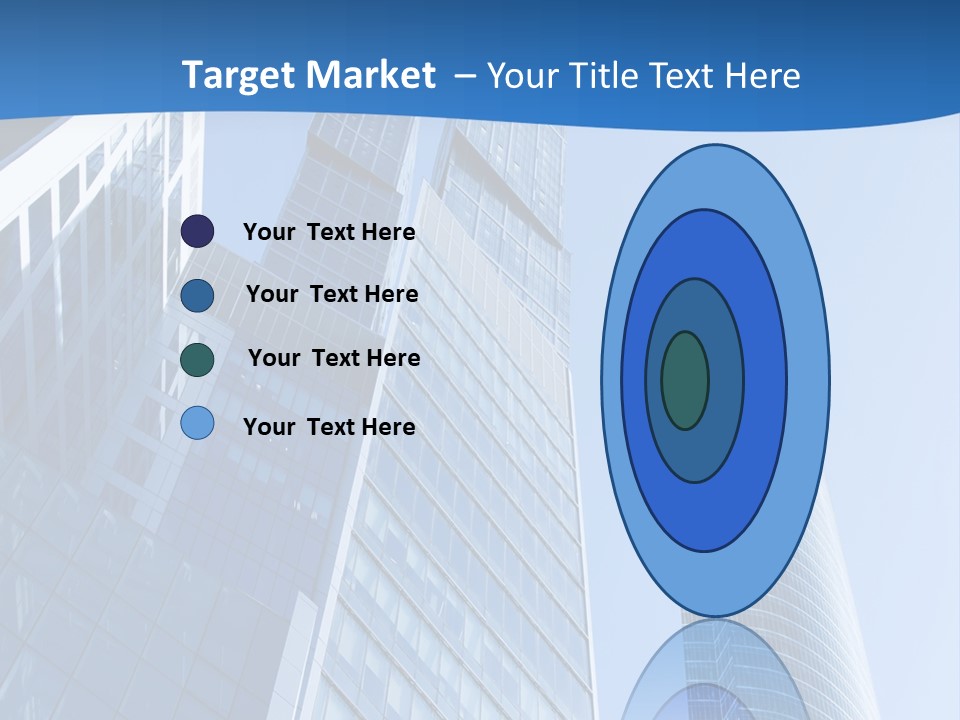 A Group Of Skyscrapers With A Blue Sky In The Background PowerPoint Template