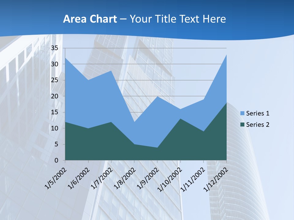 A Group Of Skyscrapers With A Blue Sky In The Background PowerPoint Template