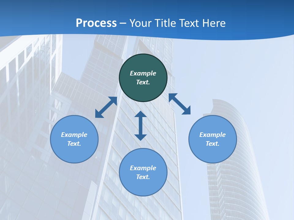 A Group Of Skyscrapers With A Blue Sky In The Background PowerPoint Template