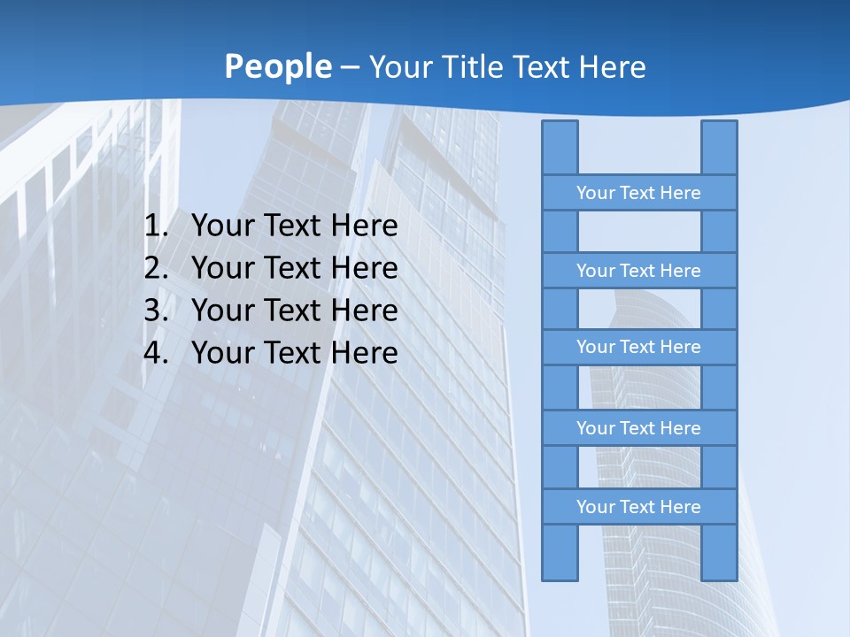 A Group Of Skyscrapers With A Blue Sky In The Background PowerPoint Template
