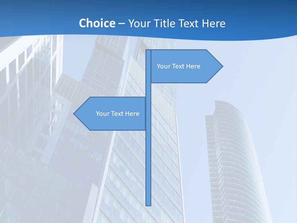 A Group Of Skyscrapers With A Blue Sky In The Background PowerPoint Template