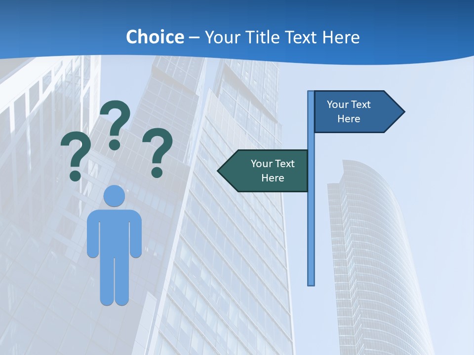 A Group Of Skyscrapers With A Blue Sky In The Background PowerPoint Template