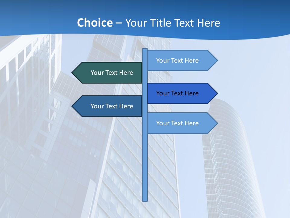 A Group Of Skyscrapers With A Blue Sky In The Background PowerPoint Template