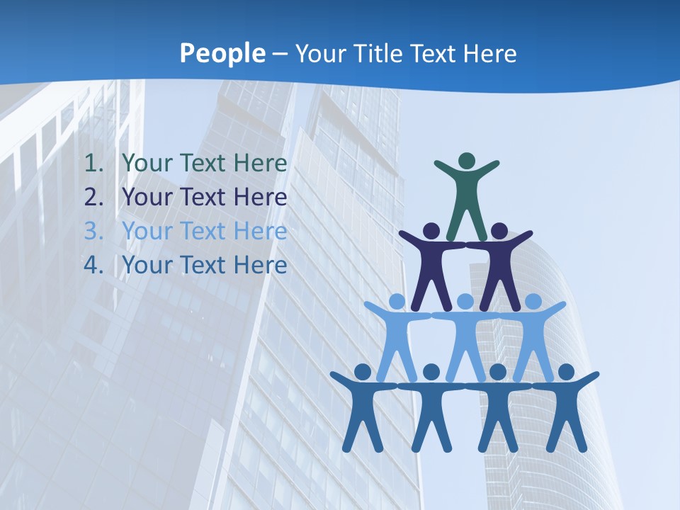 A Group Of Skyscrapers With A Blue Sky In The Background PowerPoint Template